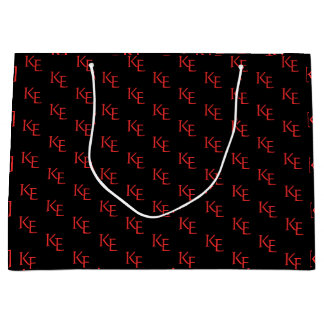 Grand Sac Cadeau Monogramme noir rouge Mariage gothique minimal