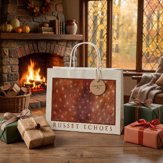 Grand Sac Cadeau Monogramme personnalisé Impression Fawn Russet