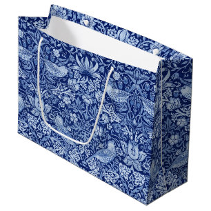 Grand Sac Cadeau Monotone Bleu de fraises Thief, William Morris Lar