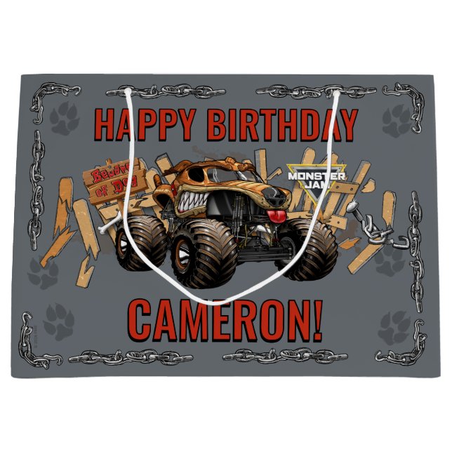Grand Sac Cadeau Monster Jam - Anniversaire de Monster Mutt (Devant)