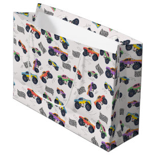 Grand Sac Cadeau Monster Trucks Colorée Motif de course