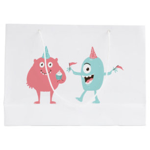 Grand Sac Cadeau Monstres de fête amusants
