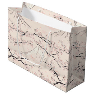Grand Sac Cadeau Mont Fuji avec fleurs de cerisier – Japonais