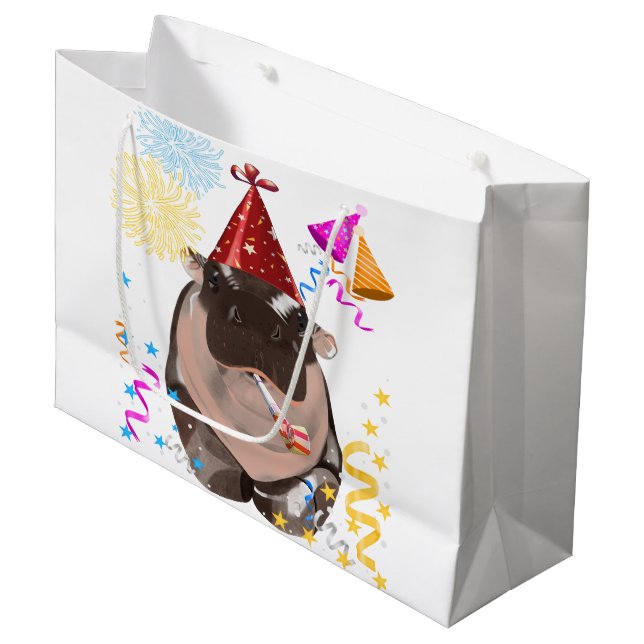 Grand Sac Cadeau Moo Deng Hippopotame (Devant Angle)