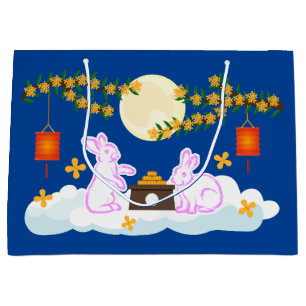 Grand Sac Cadeau Moon Rabbit Mooncake Osmanthus