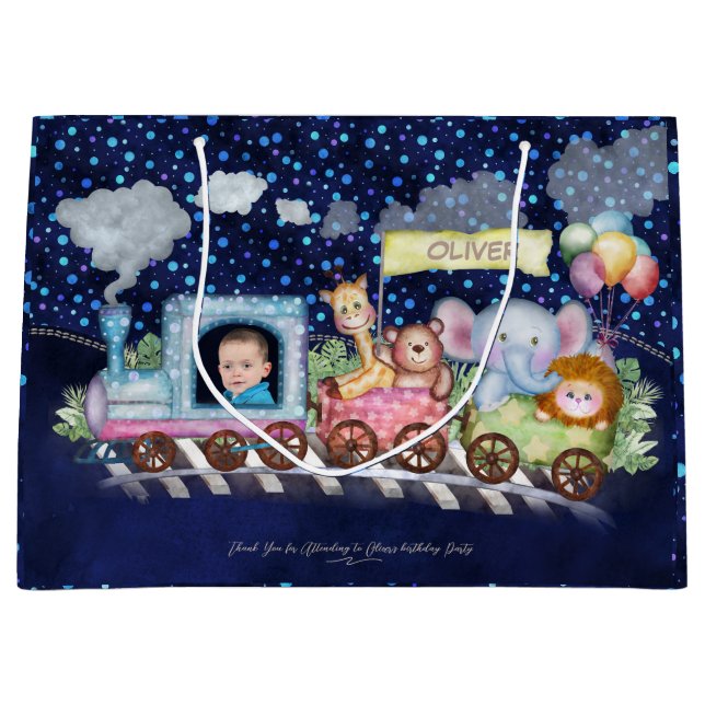 Grand Sac Cadeau Moteur de train mignon (Devant)