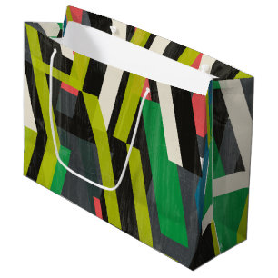 Grand Sac Cadeau Motif à flux de suspension diagonal