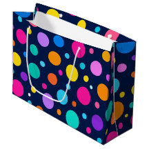Motif à pois colorés sur fond bleu marine de minui