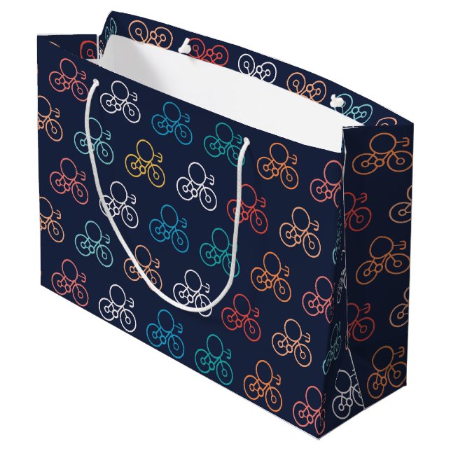 Grand Sac Cadeau Motif à vélo (Dos Angle)