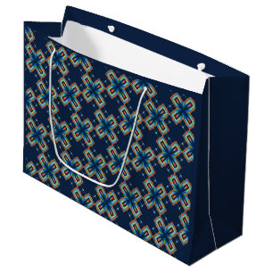 Grand Sac Cadeau Motif abstrait de Blue X