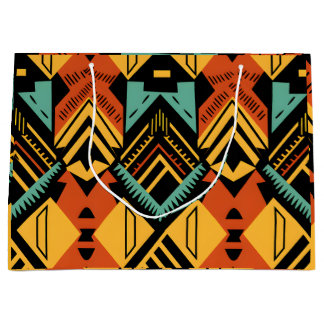 Grand Sac Cadeau Motif africain dynamique