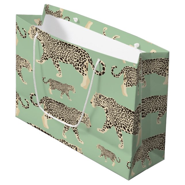 Grand Sac Cadeau Motif animal Jungle Jaguar (Devant Angle)