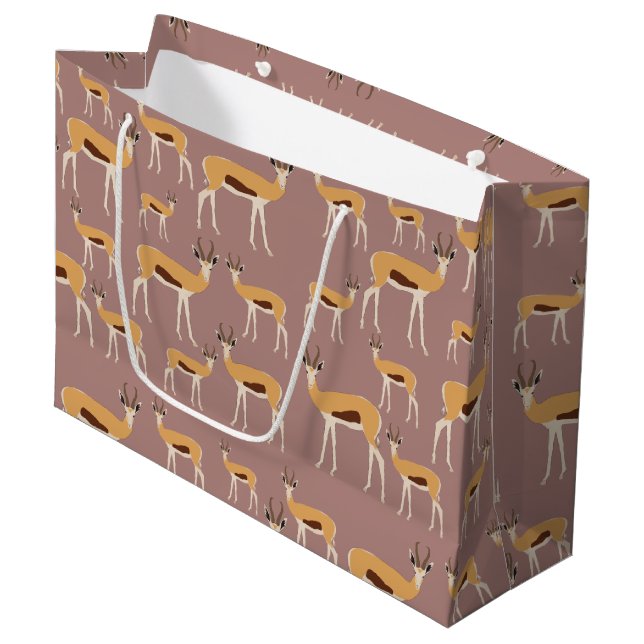 Grand Sac Cadeau Motif animal sauvage d'Antelope (Devant Angle)