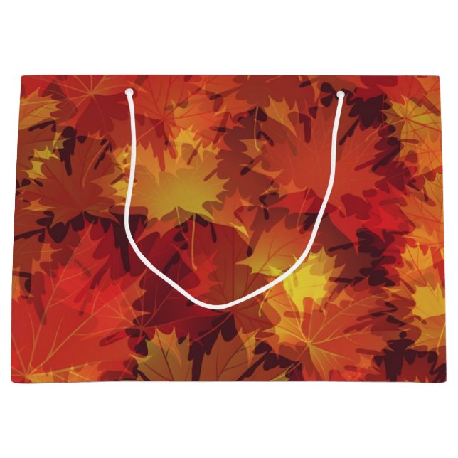 Grand Sac Cadeau Motif automne (Devant)