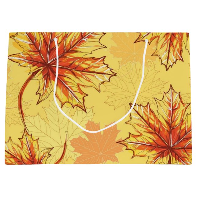 Grand Sac Cadeau Motif automne (Devant)