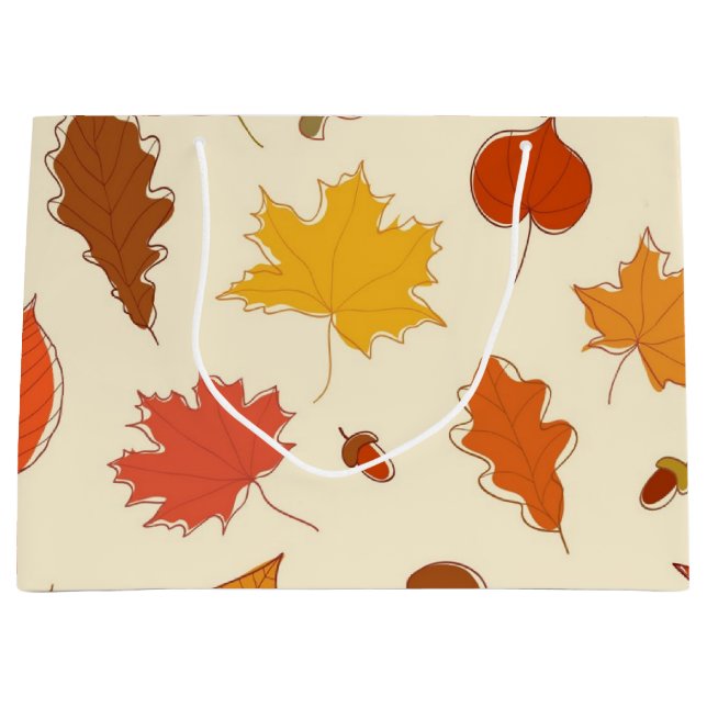 Grand Sac Cadeau Motif automne (Devant)