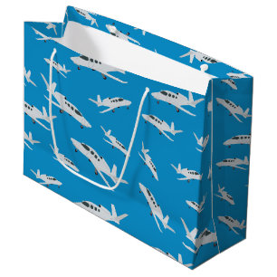 Grand Sac Cadeau Motif avion à réaction