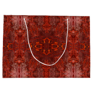 Grand Sac Cadeau Motif Brown en cuir de luxe texturé