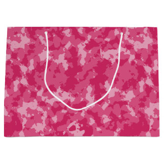 Grand Sac Cadeau Motif Camo rose
