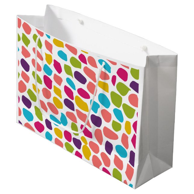 Grand Sac Cadeau motif coloré (Devant Angle)