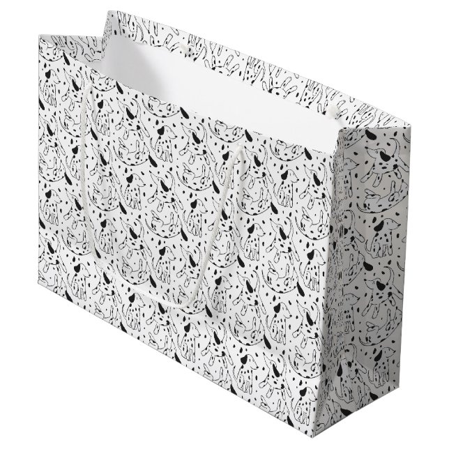 Grand Sac Cadeau Motif dalmate (Devant Angle)