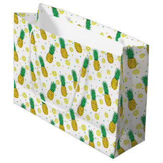 Grand Sac Cadeau Motif d'ananas