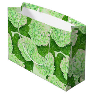 Grand Sac Cadeau Motif d'aquarelle Hydrangea