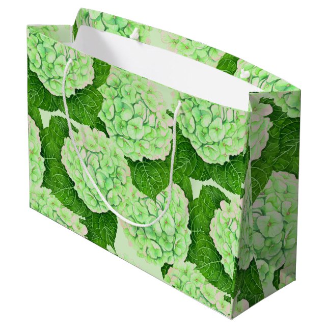 Grand Sac Cadeau Motif d'aquarelle Hydrangea (Dos Angle)