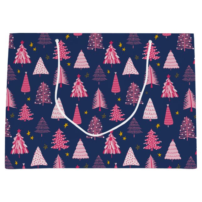 Grand Sac Cadeau Motif d'arbre de Noël (Devant)