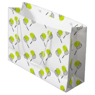Grand Sac Cadeau Motif de balle de tennis et raquette