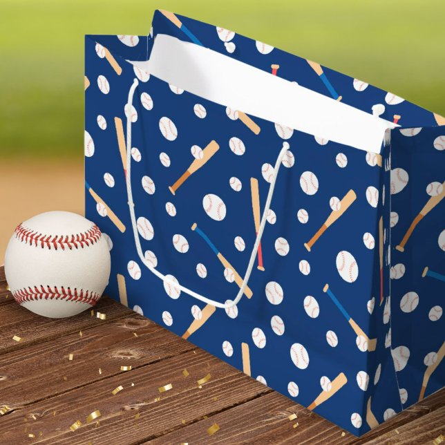 Grand Sac Cadeau Motif de baseball et de bats (Créateur téléchargé)