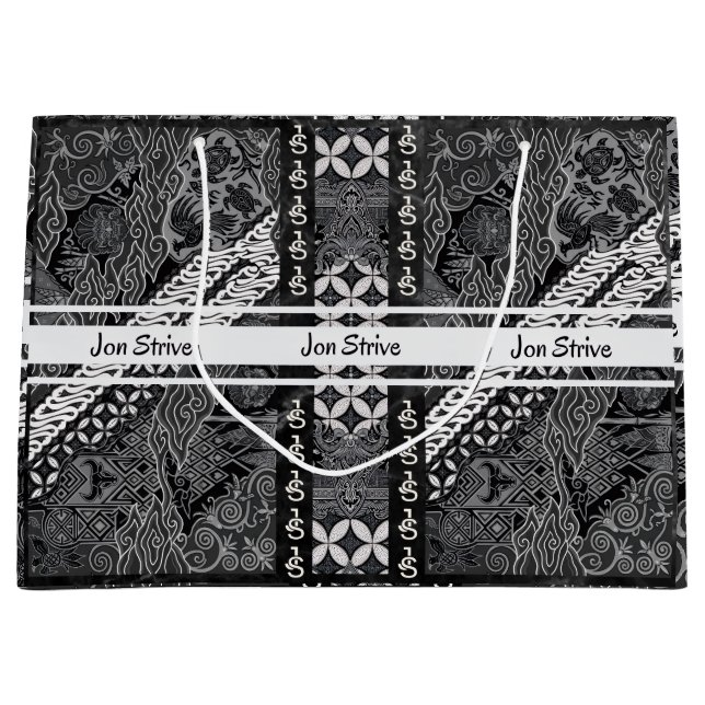 Grand Sac Cadeau Motif de BATIK moderne (Devant)