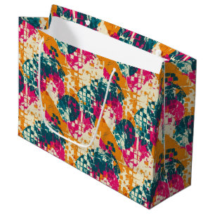 Grand Sac Cadeau Motif de bloc de couleur abstrait d'art de rue urb