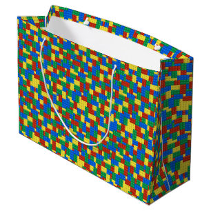 Grand Sac Cadeau Motif de bloc de jouet en brique de construction c