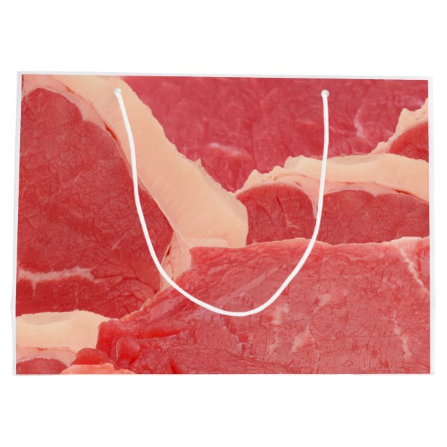 Grand Sac Cadeau Motif de boeuf cru (Dos)