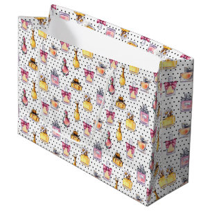 Grand Sac Cadeau Motif de bouteille de Parfum