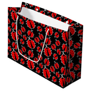 Grand Sac Cadeau motif de bug dame carrelée mignonne