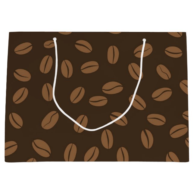 Grand Sac Cadeau Motif de café (Devant)