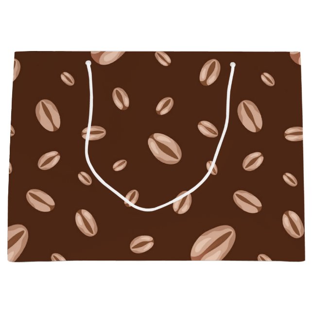 Grand Sac Cadeau Motif de café (Devant)