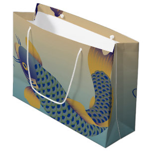 Grand Sac Cadeau Motif de carpe japonais
