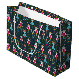 Grand Sac Cadeau Motif de cétacés verts