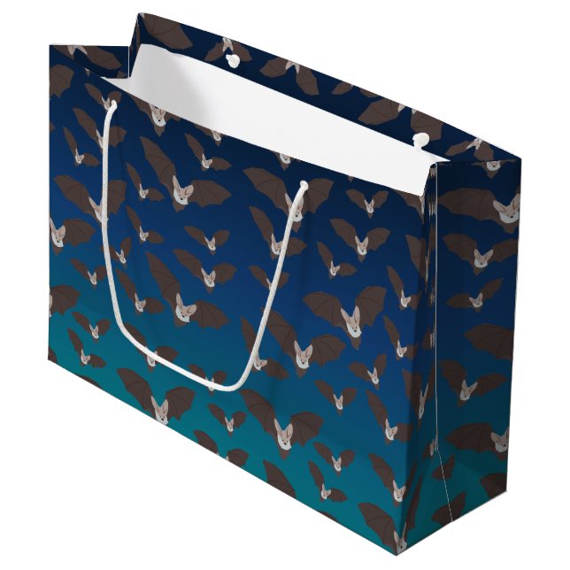 Grand Sac Cadeau Motif de chauve-souris Éffrayant (Devant Angle)