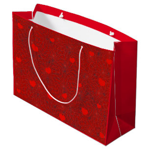 Grand Sac Cadeau Motif de coeur