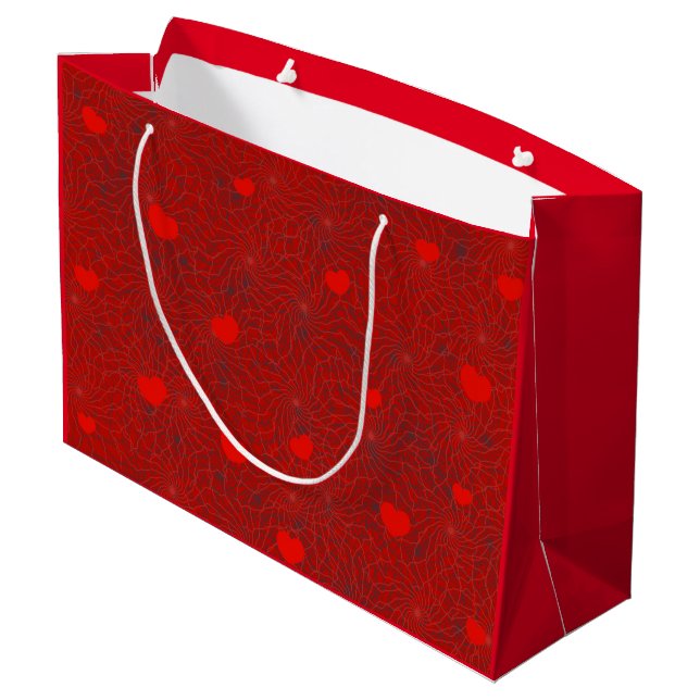 Grand Sac Cadeau Motif de coeur (Dos Angle)