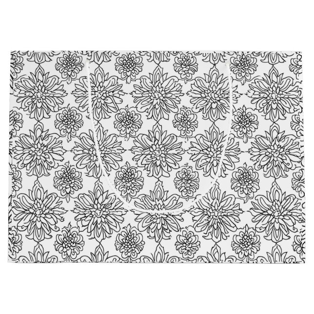 Grand Sac Cadeau Motif de conception de Chrysanthème couleur (Devant)