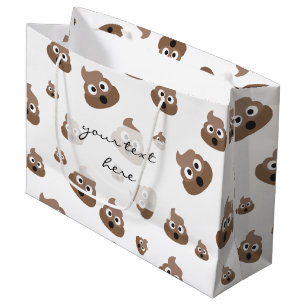 Grand Sac Cadeau Motif de Cute Poop Emoji
