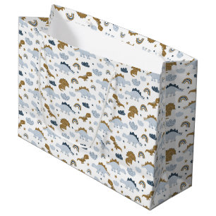 Grand Sac Cadeau Motif de dinosaure arc-en-ciel mignon