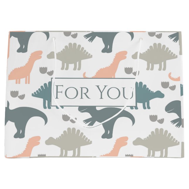 Grand Sac Cadeau Motif de dinosaures (Devant)