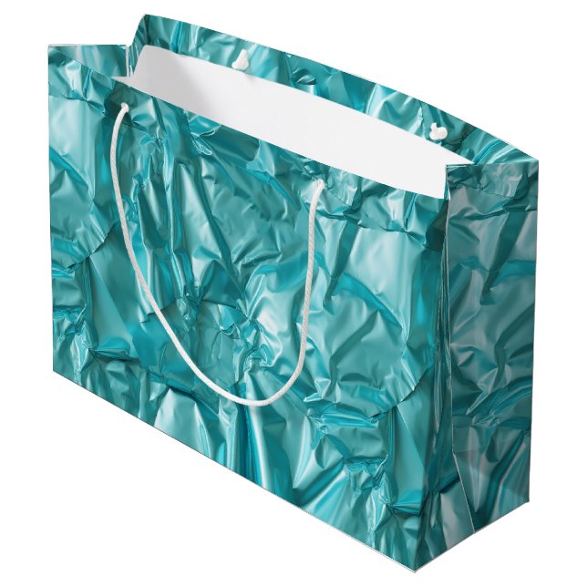 Grand Sac Cadeau Motif de feuille froissée (Dos Angle)