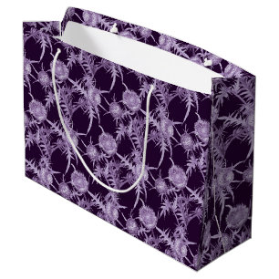 Grand Sac Cadeau Motif de fleur violette de chardon